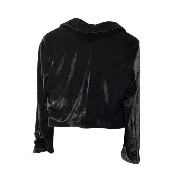 O.A.T Black Velvet Cropped Blazer – Small, Party/Goth/New With Tags - Picture 4 of 4
